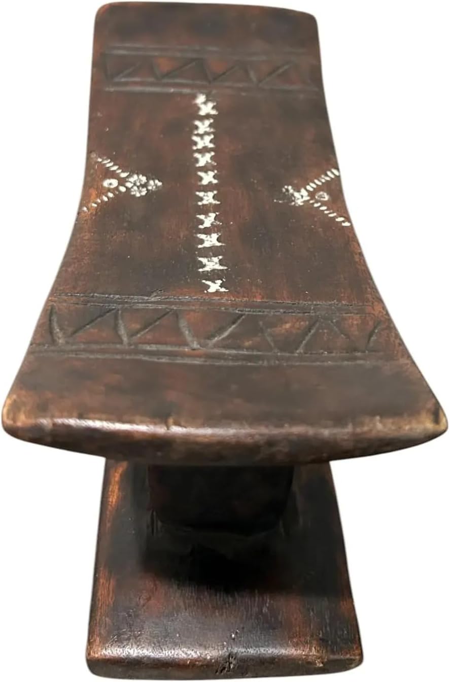 Handcrafted African Dogon Wooden Headrest – Tribal Ethnic Neck Pillow & Antique Home Decor