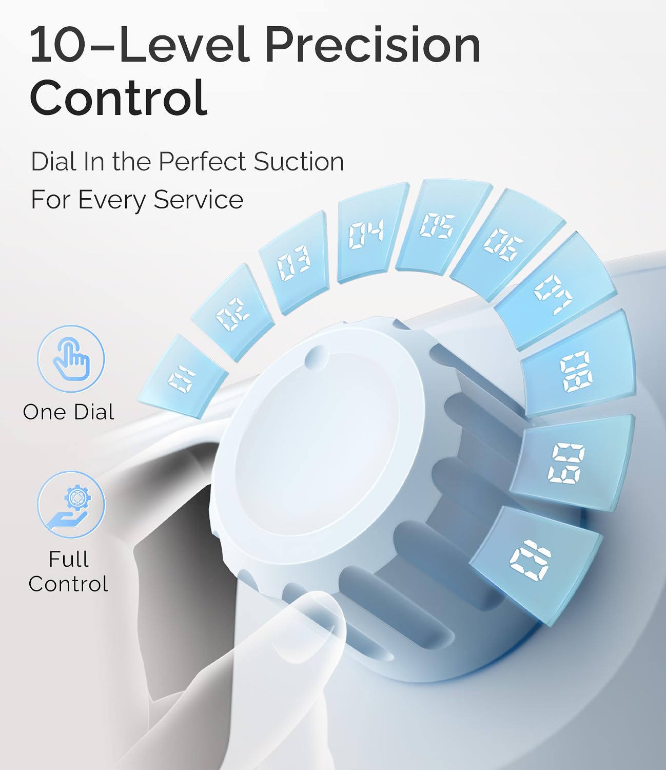 L'UGX Rechargeable Nail Dust Collector Profesional – Compact Dust Collector Nail Tech with Strong Suction, 10-Speed Turbo Fan, LED Display Nail Dust Cleaner for Home & Salon Use - Azure Wave