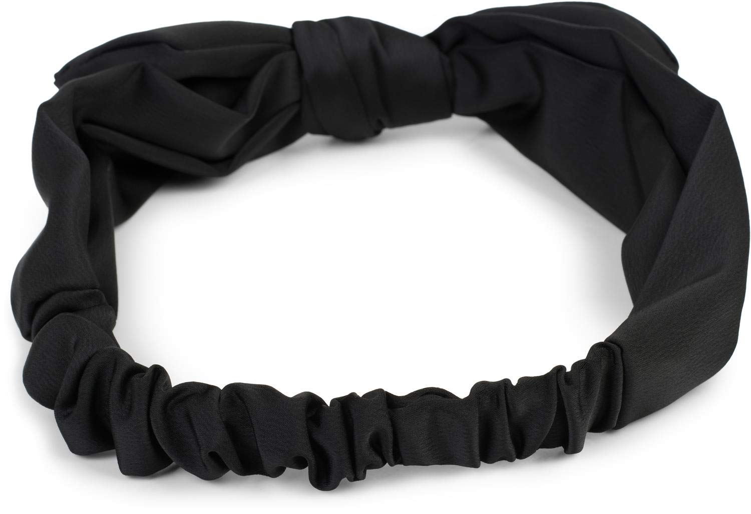 styleBREAKER women hairband plain bow and elastic, hairband, headband, pin-up, rockabilly 04026035, Colour:Black - Image 2