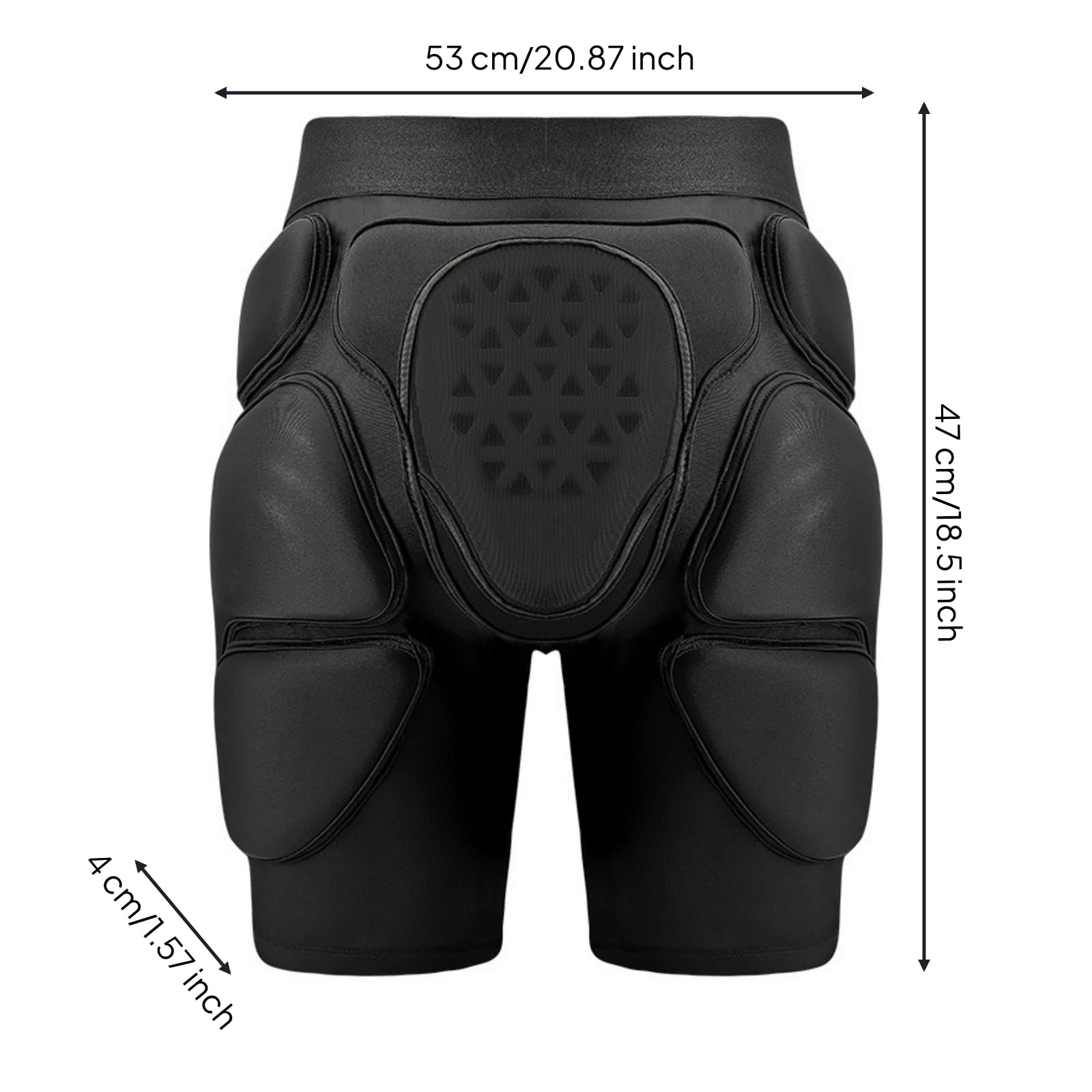 Short Protection Absorbant Les Chocs Short Protection avec Rembourrage Évacuant l'humidité sous-Vêtement Cyclisme pour Skateurs , Noir-Version Basse Température , XXL