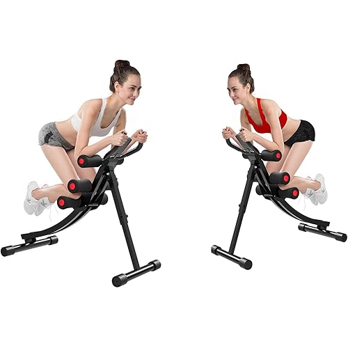 Ab Machine, Ab Workout Equipment for Home Gym, Height Adjustable Ab Trainer, Foldable Fitness Equipment,Whole Body Workout Waist Trainer for Women&Men