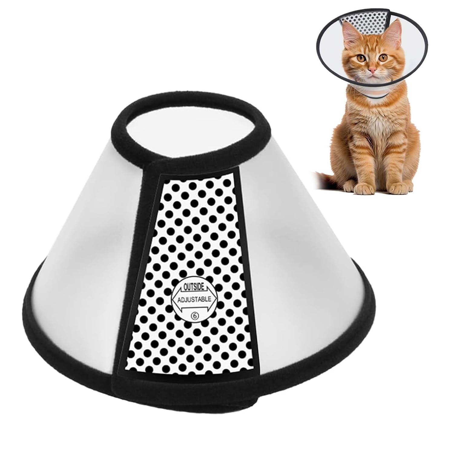 Cat Cones to Stop Licking, Lightweight Plastic Elizabethan Collar for Cats