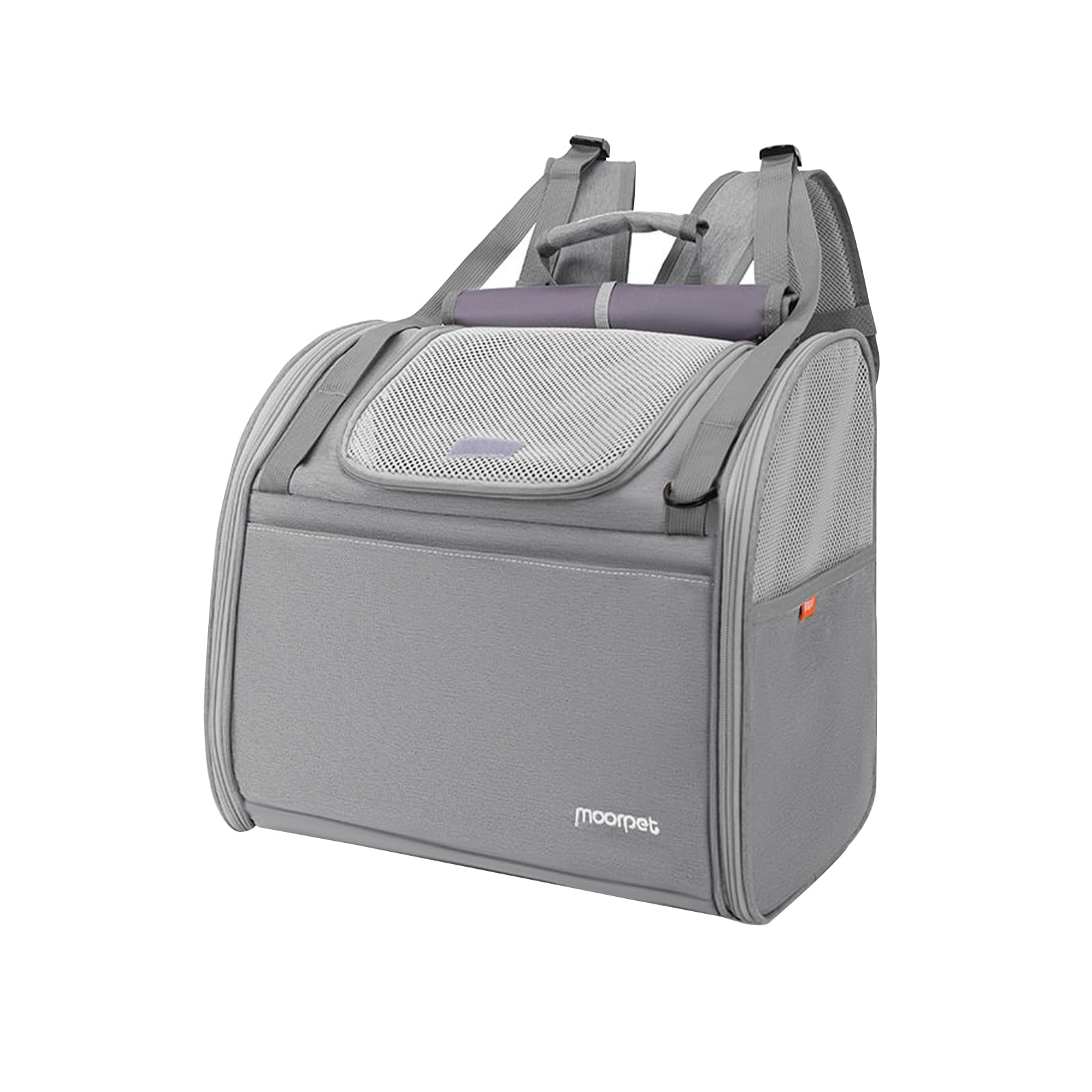 Galatée Mochila para Mascotas, Fabricada En Tela Oxford Transpirable, Espaciosa, Ligera y Plegable, con Estructura De Alambre De Acero para Mayor Soporte y para Evitar Que Se Colapse (Gris)