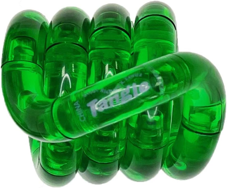 TangleJr Translucent (Green) - Genuine Fidget Toys Sensory Toy - Twisty Fidget Toy Tangle Fidgets for Kids and Adults - Fidget Toy for School - Gift for Teens and Adults