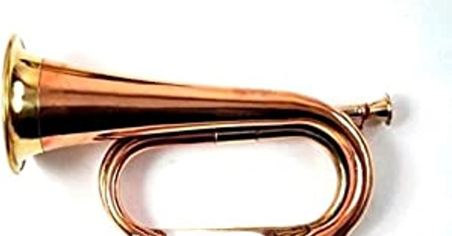 Solid Copper and Brass Bugle Navy Military Nautical Gift New