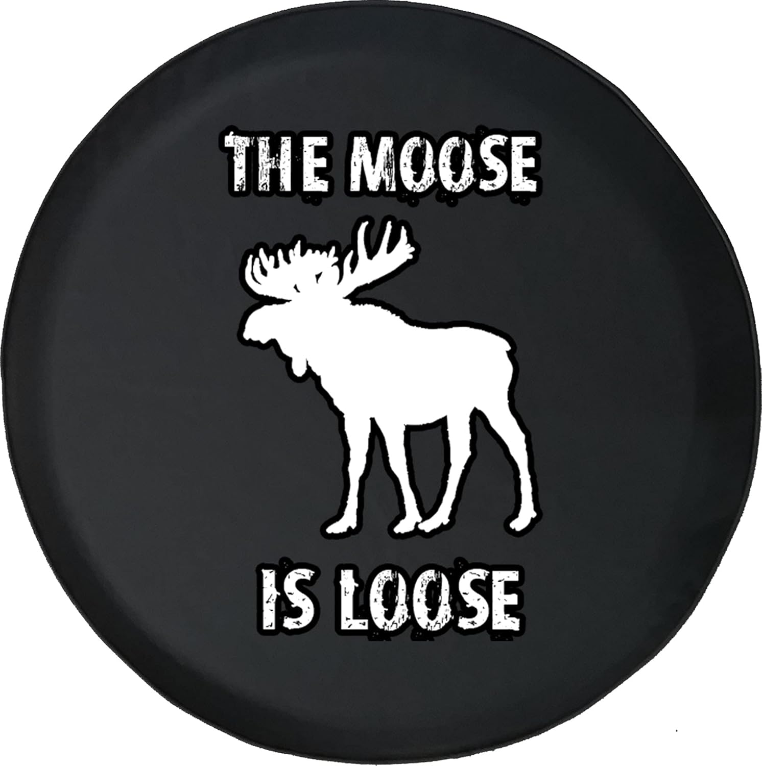 Spare Tire Cover The Moose is Loose Camping Fit for SUV or RV Accessories Trailer Tire Cover Size 35 Inch