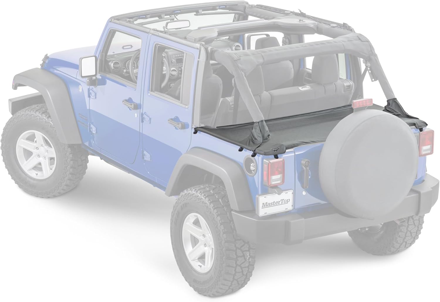 MasterTop Tonneau Cover, Black Diamond - Fits Jeep Wrangler JK 4-Door 2007-2018 - Cargo Area Truck Bed Cover - Water Resistant Cover Keeps Rear Trunk Area Clean, Dry and Safe