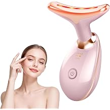 7 Color Face and Neck Massager, Portable Facial Massager Tool, Facial Skin Care Tools at Home, Rose Gold