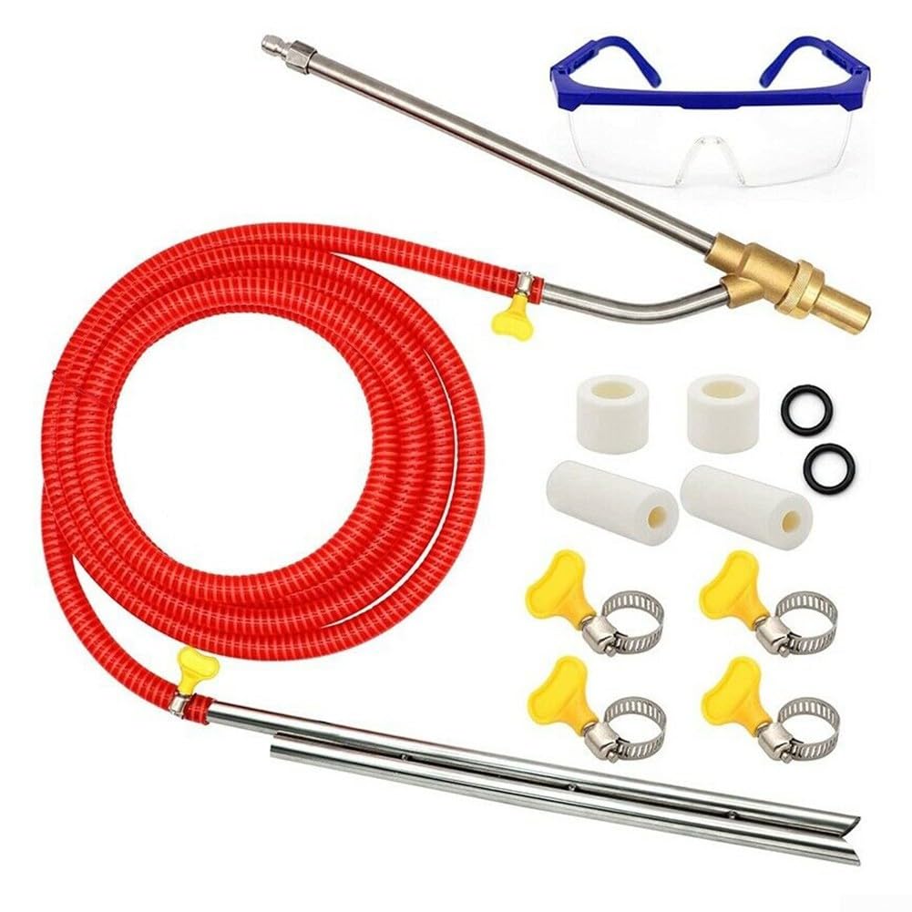 DAZZLEEX Kit di sabbiatura per idropulitrice a umido, attacco 5000 PSI 1/4 di pollice Quick Connect per rimozione ruggine vernice grasso con tubo e 4 ceramica N