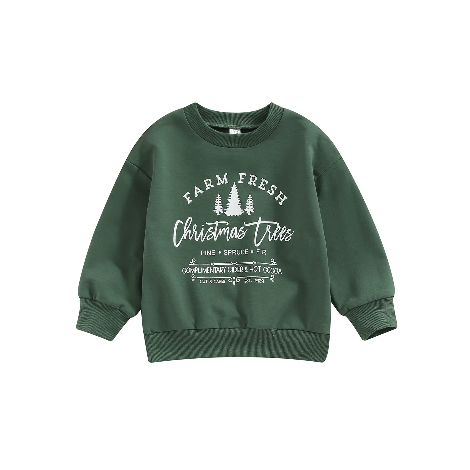 Thorn Tree Toddler Boys Girls Christmas Sweatshirt Long Sleeve Pull On Sweater Unisex Little Kids Fall Winter Clothes (Color B,3-4 Years)