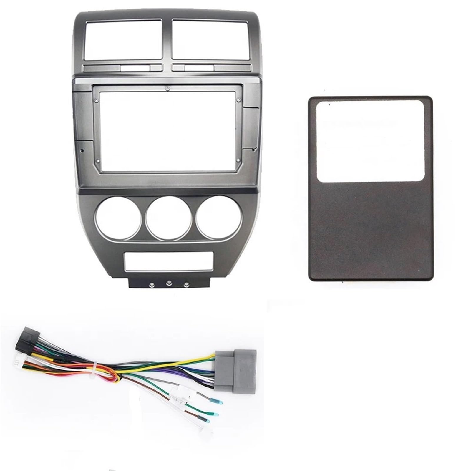 JKELPV Car Radio Frame Kit Fit For JEEP Compass Patriot 2007-2009 GPS Mp5 Dash Mount Kit 2 Din 10.1 Inch Car Radio Fascia Panel Frame Radio adapter(Frame cord canbus)