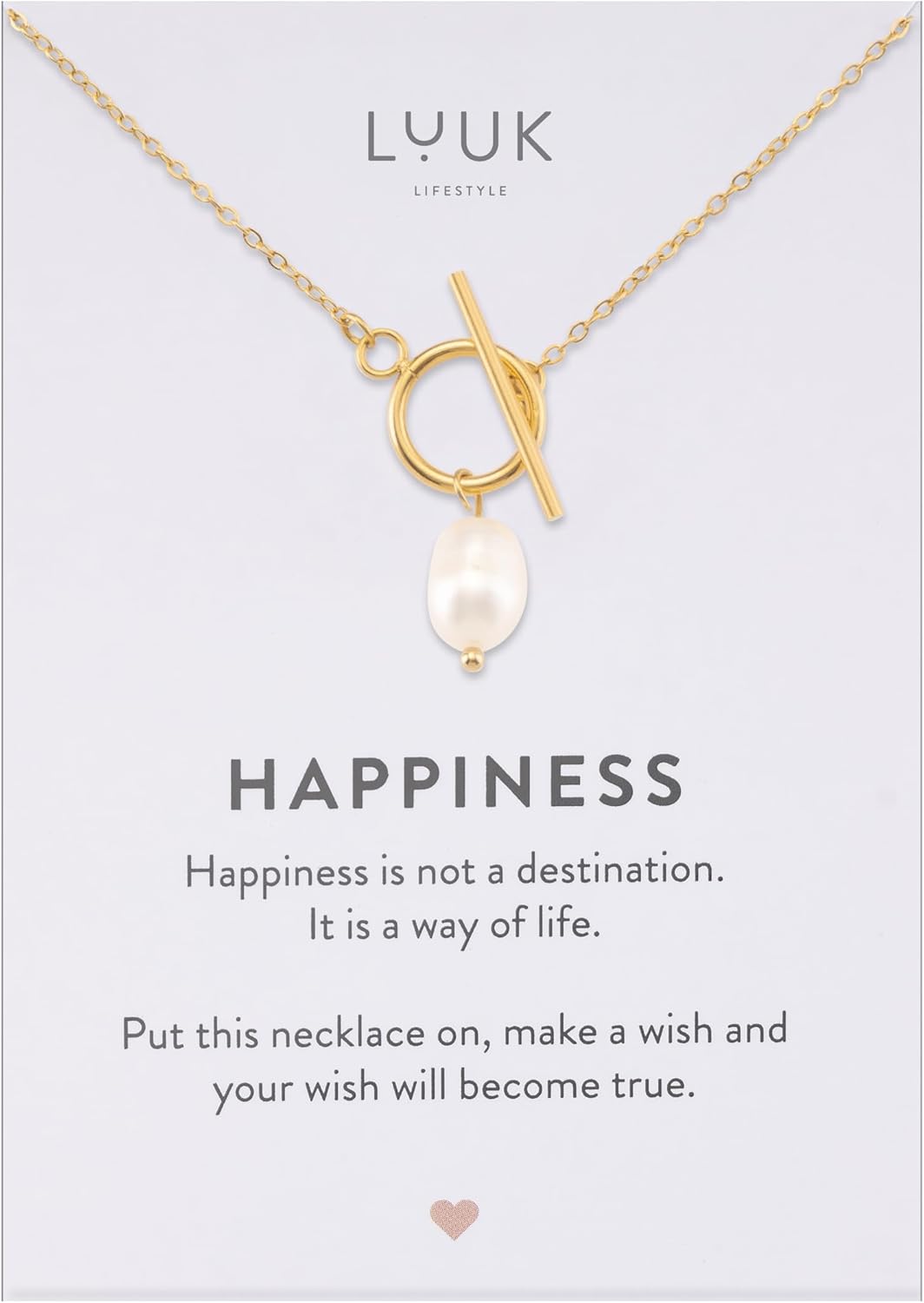 LUUK LIFESTYLE Filigree necklace with pendant, gift for girlfriend, jewelry for women, waterproof chain made of stainless steel