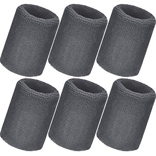 Image of Bememo 12 Pack Wristbands Sweatband for Women Men, Neon Colored Sport Wrist Bands, Tennis Football Basketball Sweatbands, Moisture Wicking Arm Bands for Working Out