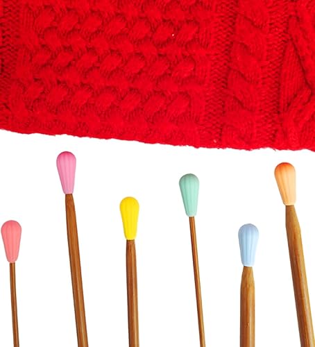 Miniatura 5 de 12 tapones de aguja de tejer de cuentas coloridas, protectores de punta de aguja de silicona, bonitos protectores de punto pequeños para tejer,
