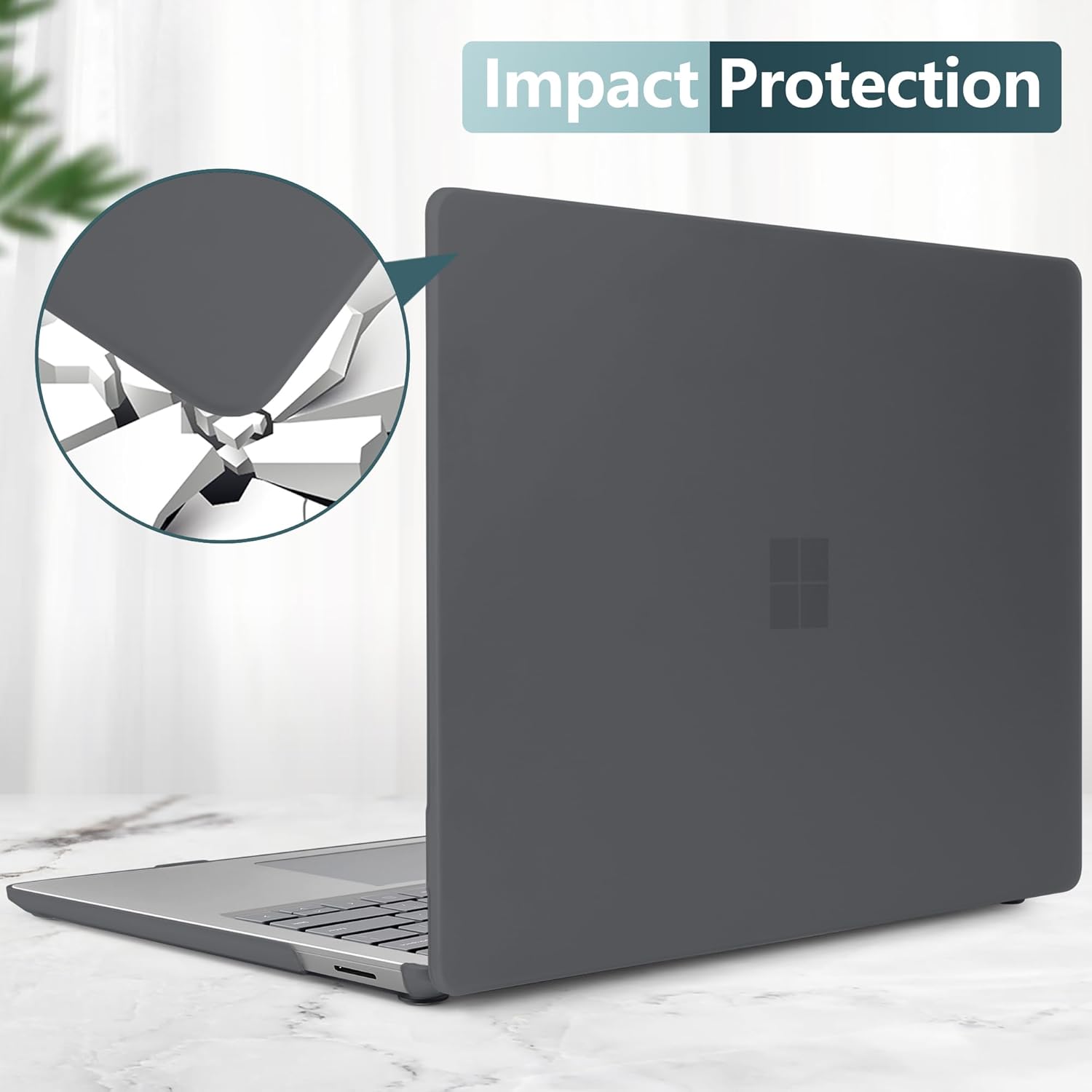 Batianda Matte Case for 15-inch Microsoft Surface Laptop Copilot+ PC 2024 Release (7th Ed) Lightweight Durable Scratch-Resistant Easy Install, with Keyboard Cover & Screen Protector, Black - Image 6