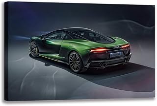 Lienzo decorativo para pared con diseño de coches de color verde, para decoración del hogar (50 x 70 cm sin marco)
