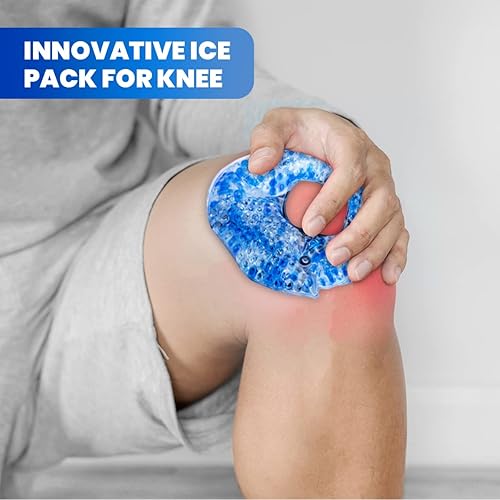 Miniatura 9 de Terapia, cuentas de gel reutilizables para calor y frío, la mejor bolsa de hielo con correa elástica ajustable para rodilla, alivio del dolor