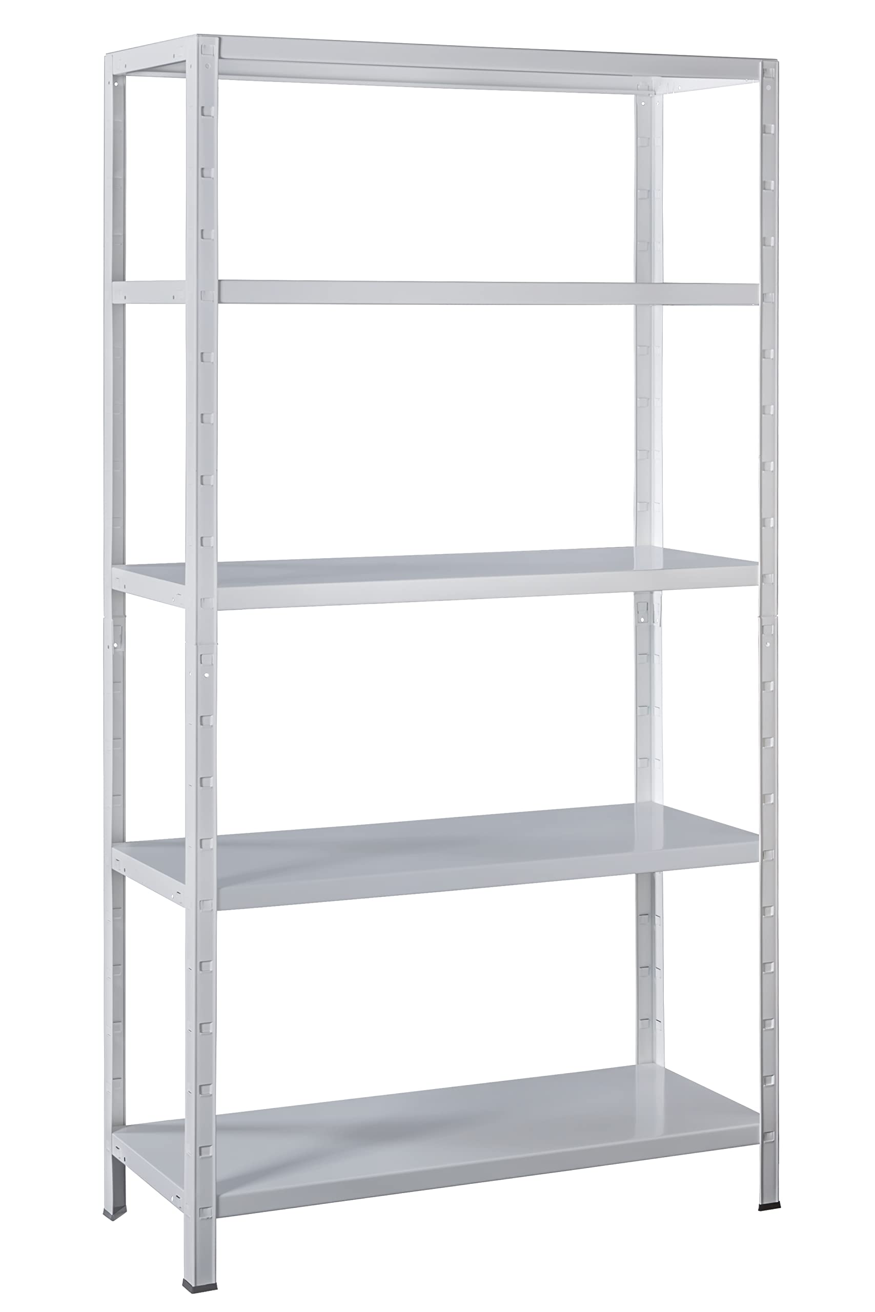 SCHULTE Regalwelt Steckregal mit 5 PowerMAX Fachböden, 65 kg Tragkraft, 190x100x40 cm (HxBxT), weiß, Lagerregal, Werkstattregal, Kellerregal, Garagenregal, Metallregal | mit 5 PowerMAX Fachböden, 65 kg Tragkraft, weiß, Lagerregal, Werkstattregal, Kellerre