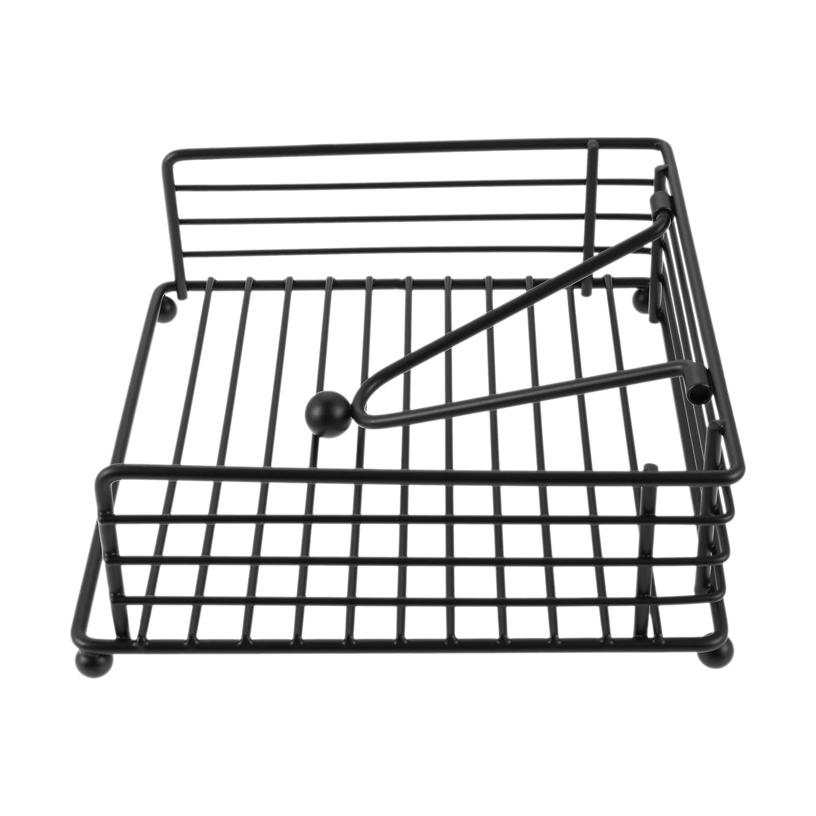 Servilletero de hierro negro, 2 uds., para servilleta Metal con barra papel ponderada