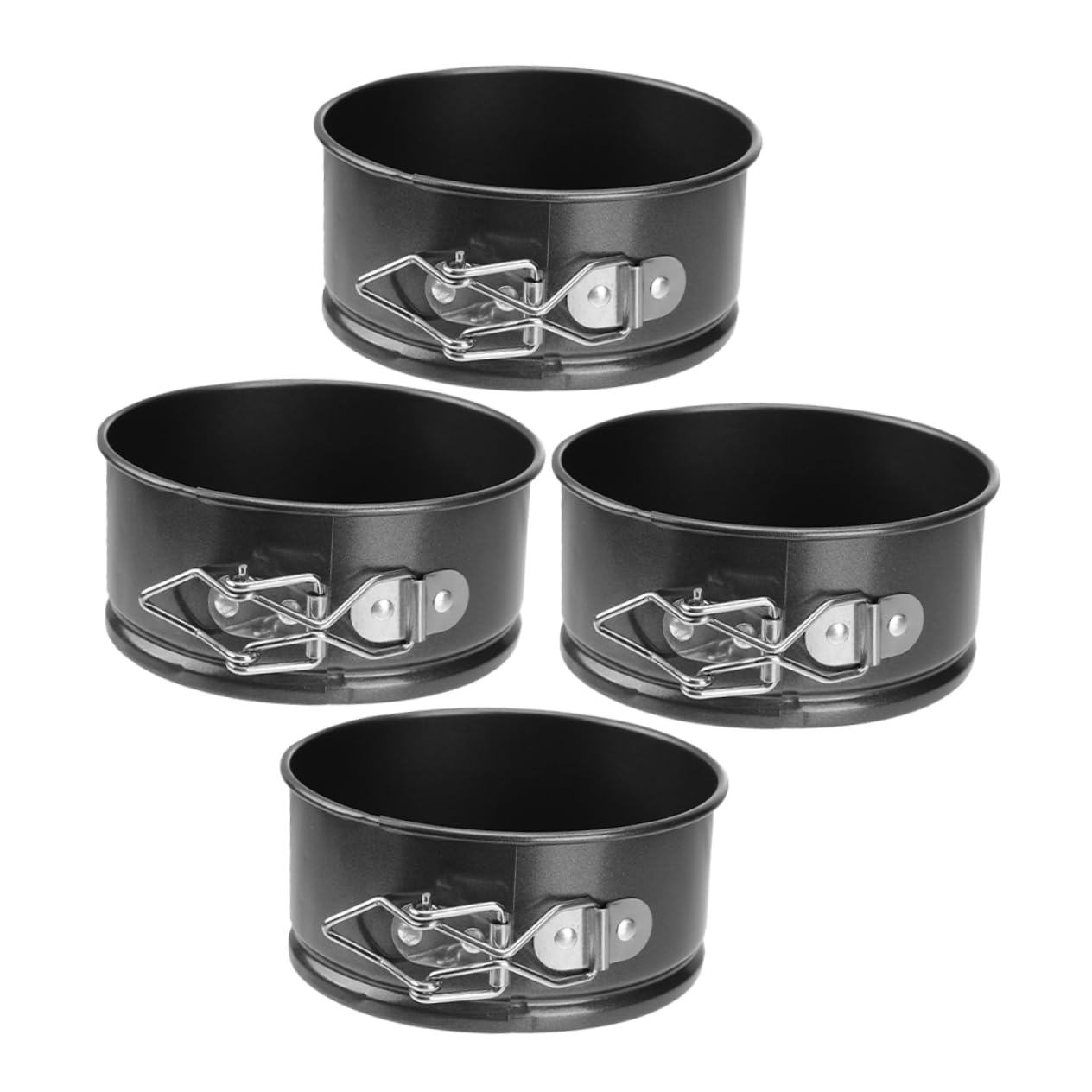 Ciieeo Effortless Release Round Cake Mould 4 Non-stick Mini Tins for Cheesecake Quiche Pies Leakproof Spring Latch Steel Construction Easy Cleaning