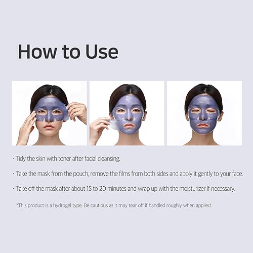 Miniatura 8 de Petitfee Agave Cooling Hydrogel Face Mask 5ea - Mascarilla facial calmante rápida con complejo energético azul, agave, arándano, berenjena,