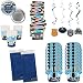 Police Party Supplies Policeman Policewoman Birthday Party Tableware Bundle Set Includes Tablecloths, Plates, Napkins, Cups, plus more for 16 Guests