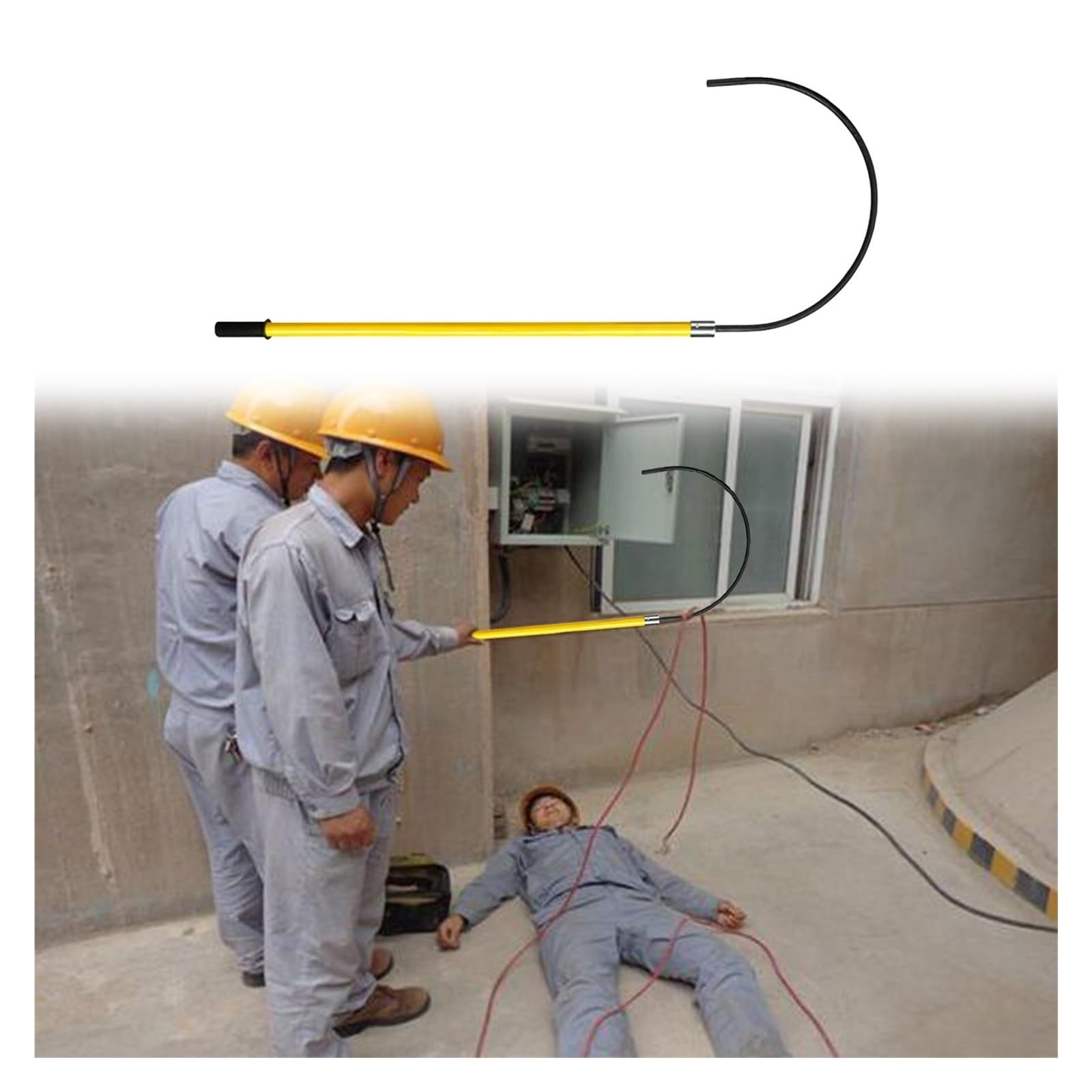 Gancho de Rescate Aislado de Alto Voltaje, Ligero, con Poste, bastón Salvavidas Aislado Desmontable para emergencias por electrocución, Herramientas de Seguridad eléctrica de 3 pies, 5 pies,