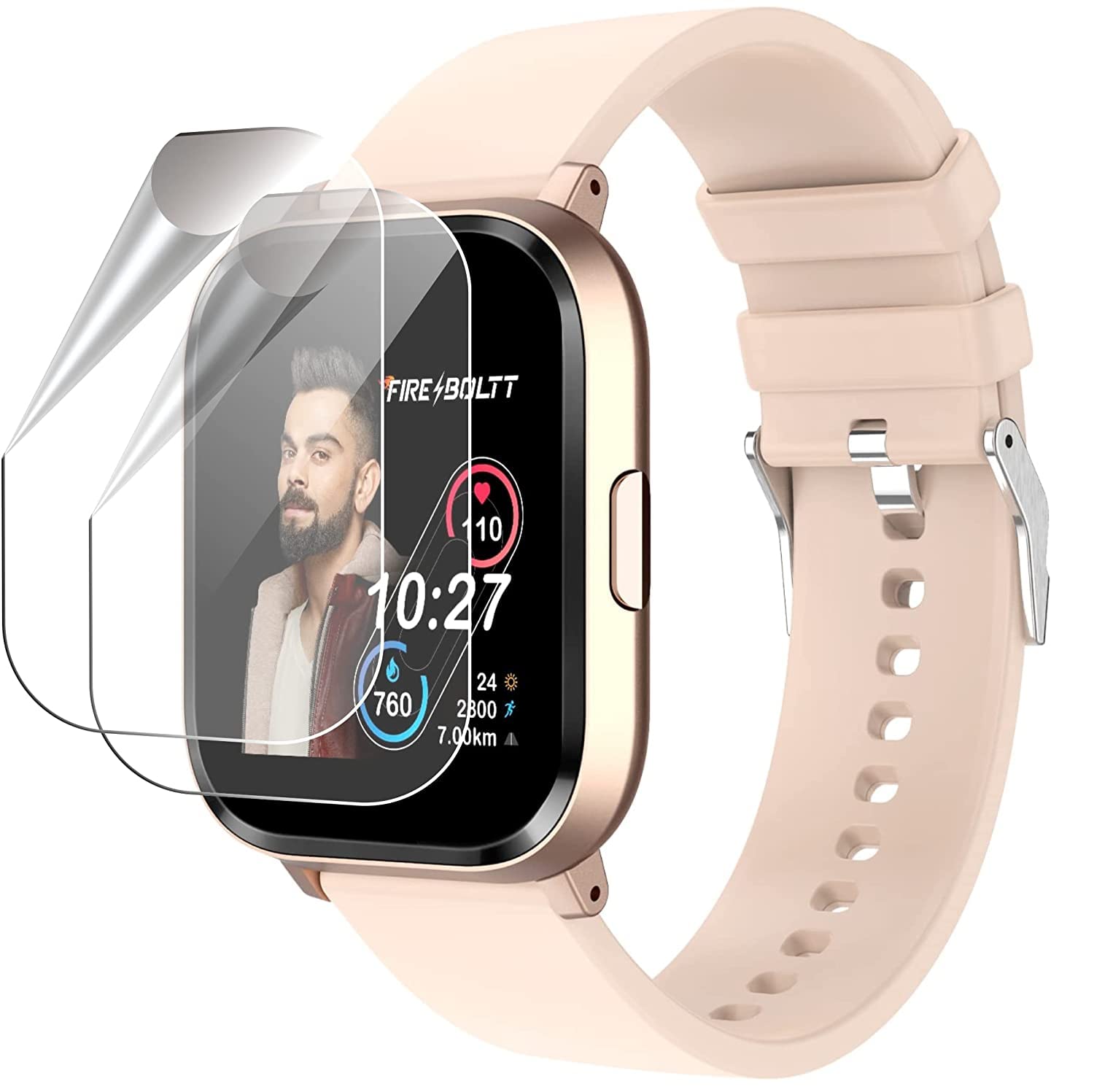 WOW IMAGINE Unbreakable Screen Guard Protector for Fire-Boltt Ninja 2 SpO2 Smartwatch | HD Ultra Clear Scratch Proof Antishock Impossible Fibre Nano Film - Transparent (Pack of 2)