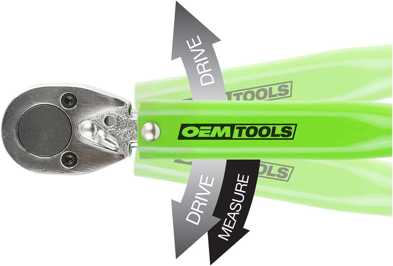 OEMTOOLS 25694 3/8” Drive Click-Style Torque Wrench | Green | 14.5” Long | 10-80 Ft-Lb (13.558-108.47 Nm) | Accurate to +/- 4% | Knurled Handle for a Secure Grip | Clicks at Desired Torque