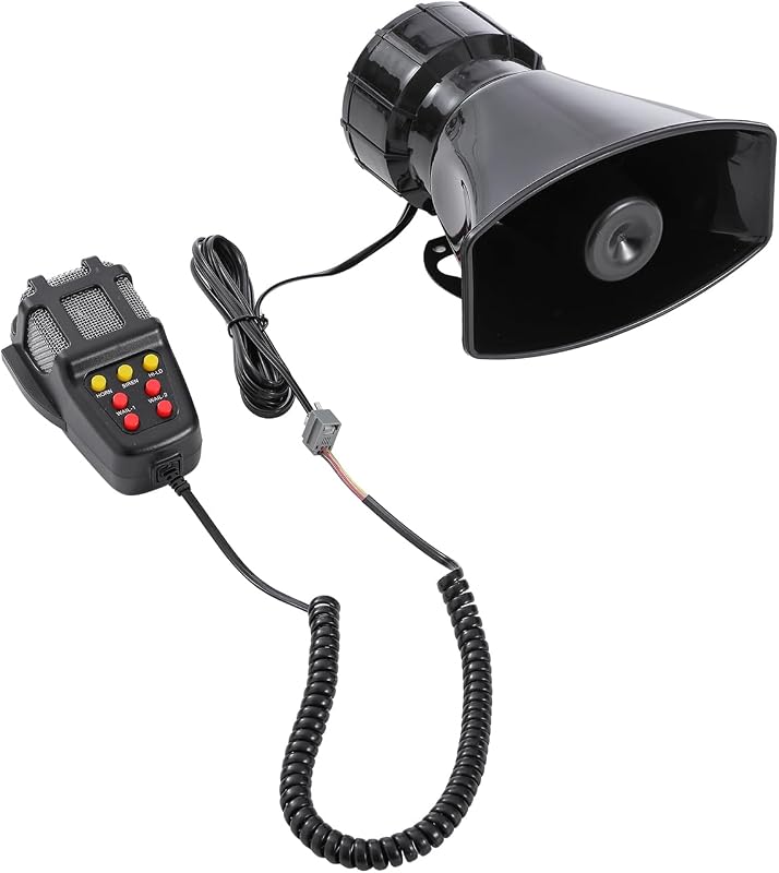 KATSU 7 hangos autó sziréna 12V 100W mikrofon funkcióval tűzoltó mentő hangok