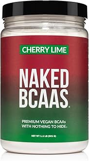 NAKED Cherry Lime BCAAs Amino Acids Powder, 100% Pure 2:1:1 Formula, Vegan Branched Chain Amino Acids, Instantized All Natural BCAA Powder Supplement - 501 Grams, 34 Servings