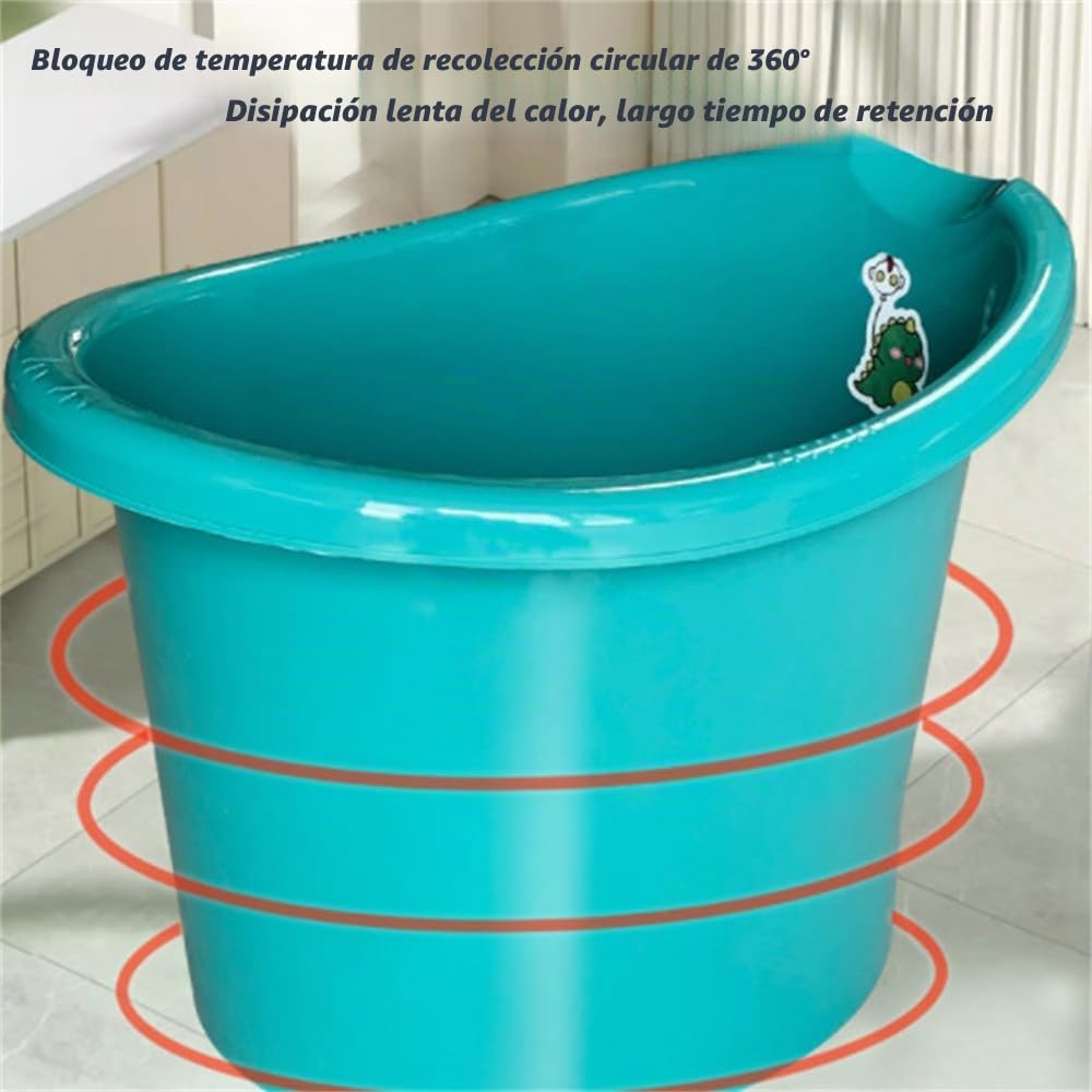 Bañera para niños pequeños con taburete, bañera de bebé, baño más grande para niños más grandes a la hora del baño, bañera para niños de 0 a 3 años (azul)
