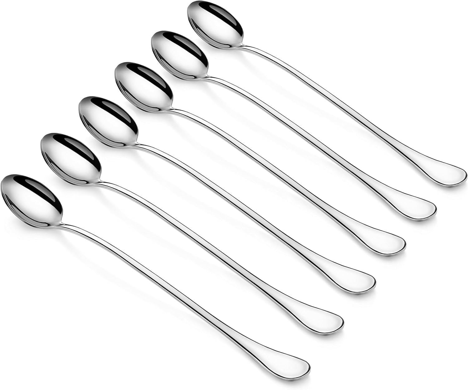Artaste 56402 Rain 18/10 Cuchara para crema helada de acero inoxidable, 9.5 pulgadas, juego de 6, color plateado