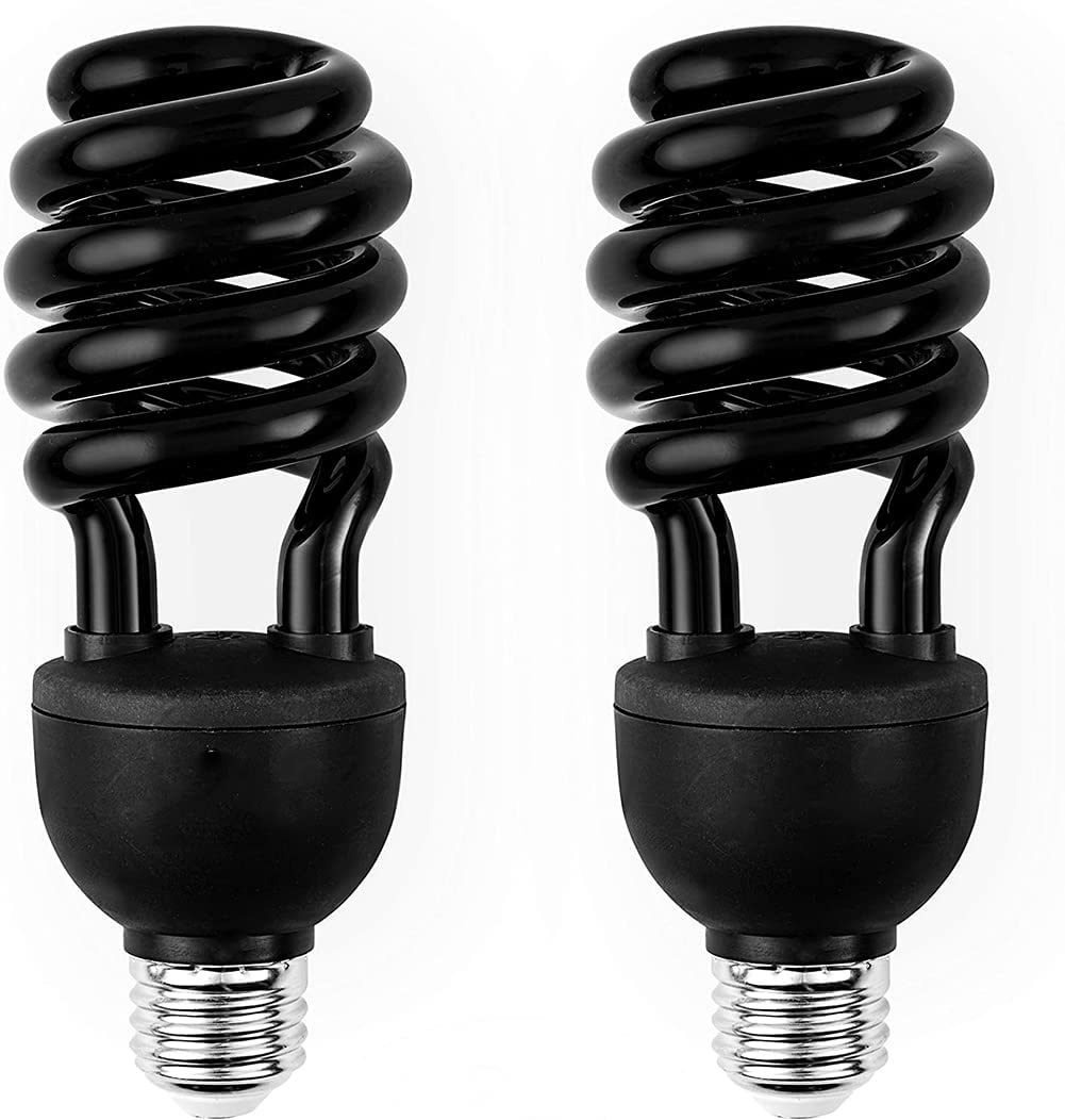 Ampoules LED Noires, Ampoule 9W E27, Niveau UVA 380400, E27 Base Moyenne 120V pour Affiches Neon Glow, Peintures Corporelles, Maison, Glow in The Dark Blacklight Party 2PACK,Noir