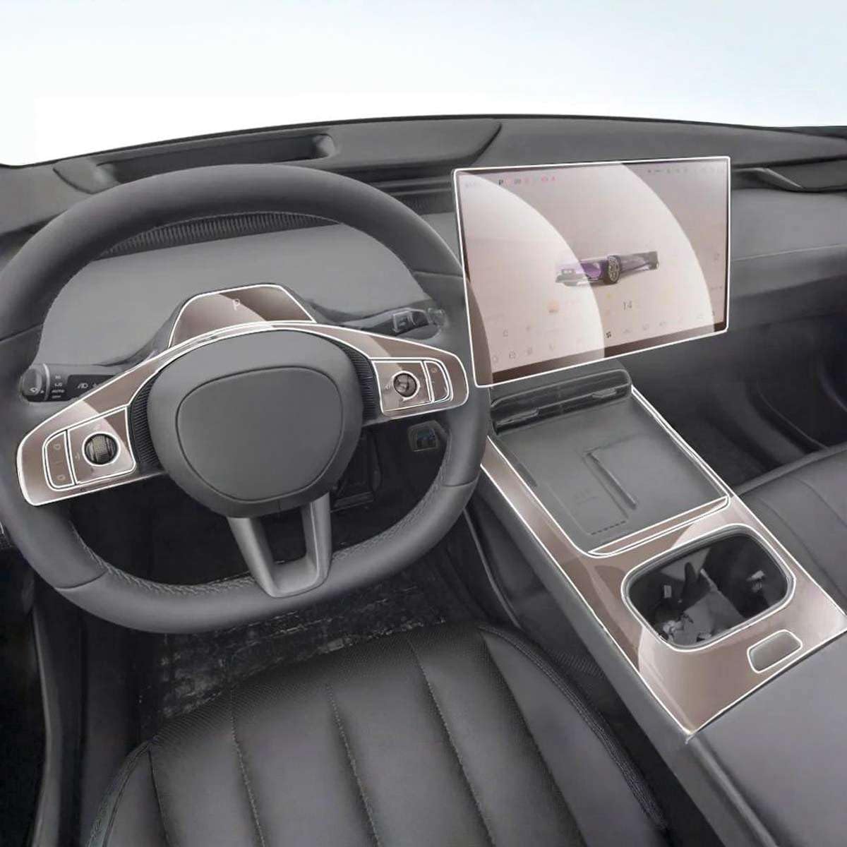 Car Interior Center Console Media Dashboard Navigation TPU Protector Film Anti-Scratch, for CHANGAN DEEPAL L06 2026