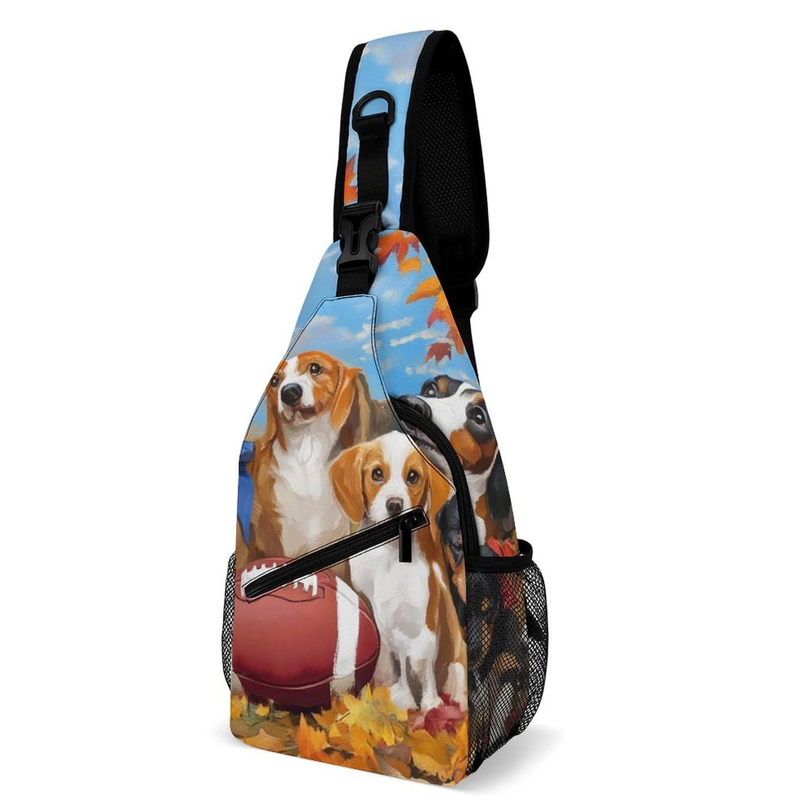 Sling bag chien baseball, le sac compact pour cyclisme
