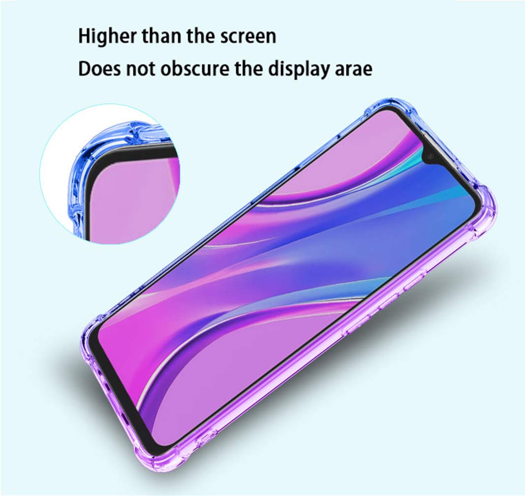 HAOTIAN Cover per Xiaomi Redmi 9C NFC/Redmi 9C Coque, Custodia in TPU Gradient Color Case Cover, [Angoli rinforzati] Custodia protettiva trasparente antiurto morbida TPU Silicone Bumper (Rosa/Verde