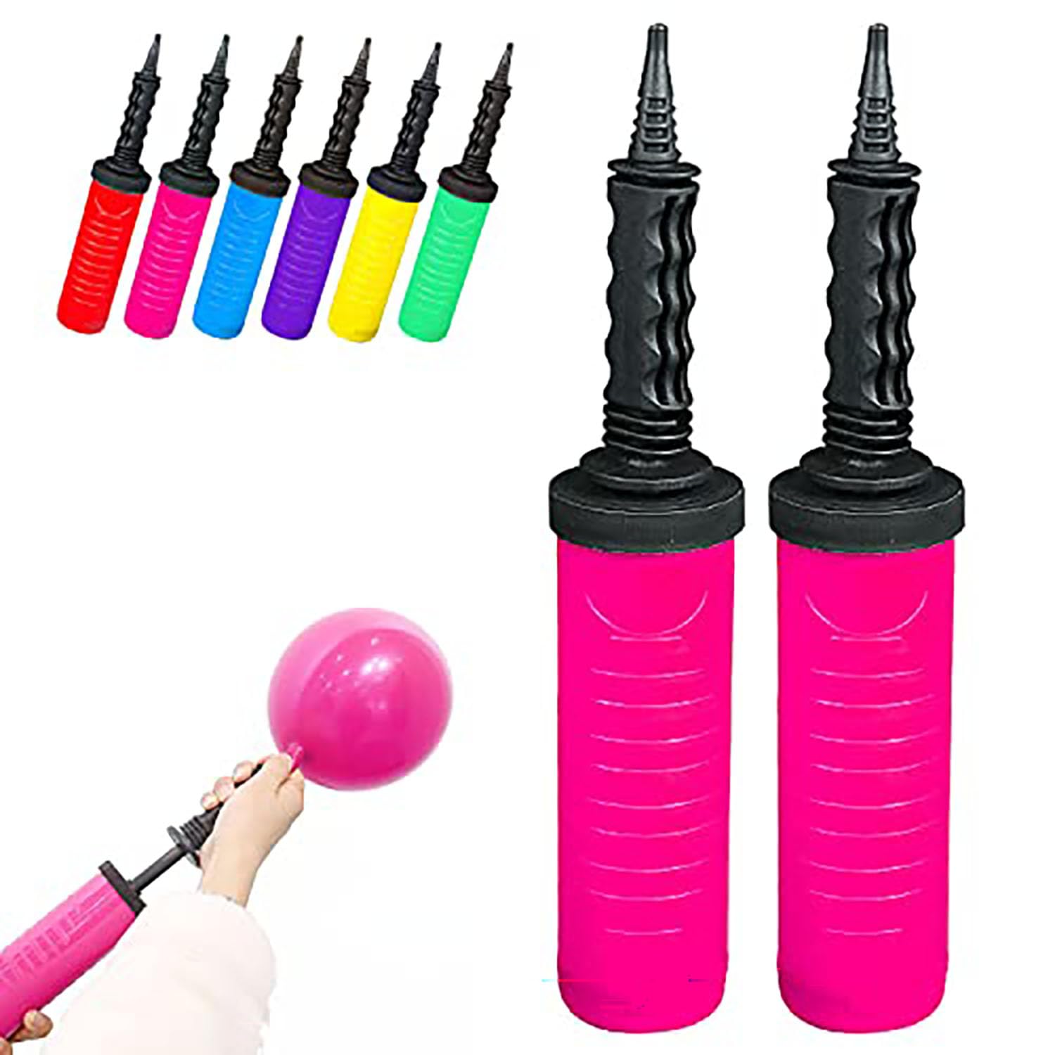 2 Pompe Manuali Per Palloncini A Doppia Azione + Strumento Per Legare – Kit Gonfiatore Rapido Per Feste E Decorazioni