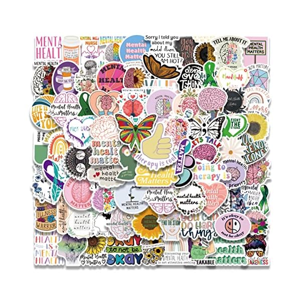 Mental Health Stickers 100PCS Mental Health Awareness,Vinyl Health Gifts Decal,Mental Health Gifts Stickers for Adults,Therapist Gifts Mental Health