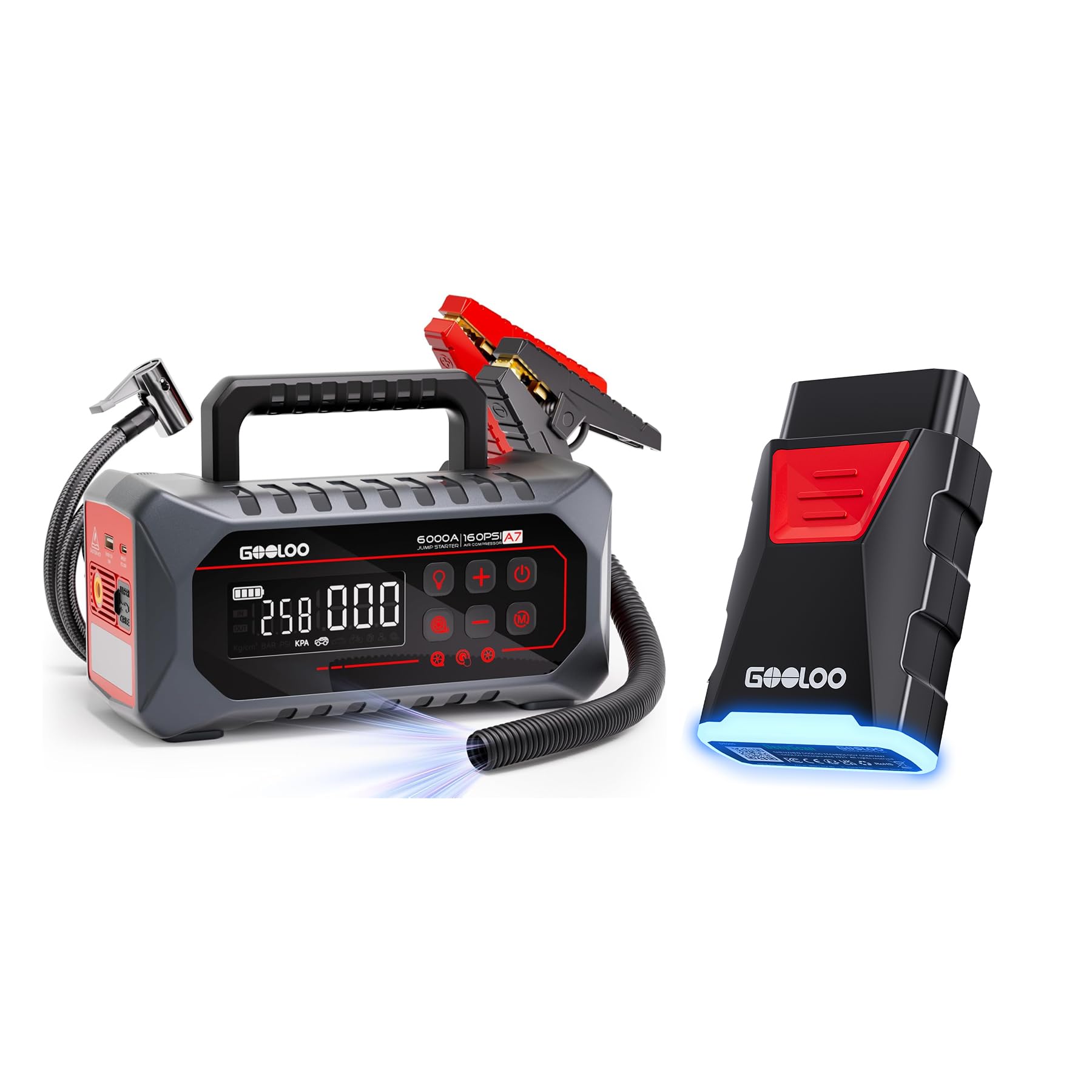 GOOLOO A7 Jump Starter with Air Compressor GOOLOO DEEPSCAN DS200 OBD2 Scanner Diagnostic Tool