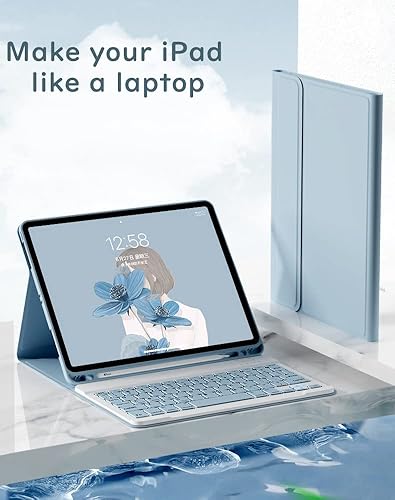 Miniatura 2 de Funda con teclado para iPad de 6 y 5 generación, iPad Pro 9.7, iPad Air 2, iPad Air 1, funda delgada con bonito teclado de color, funda de teclado