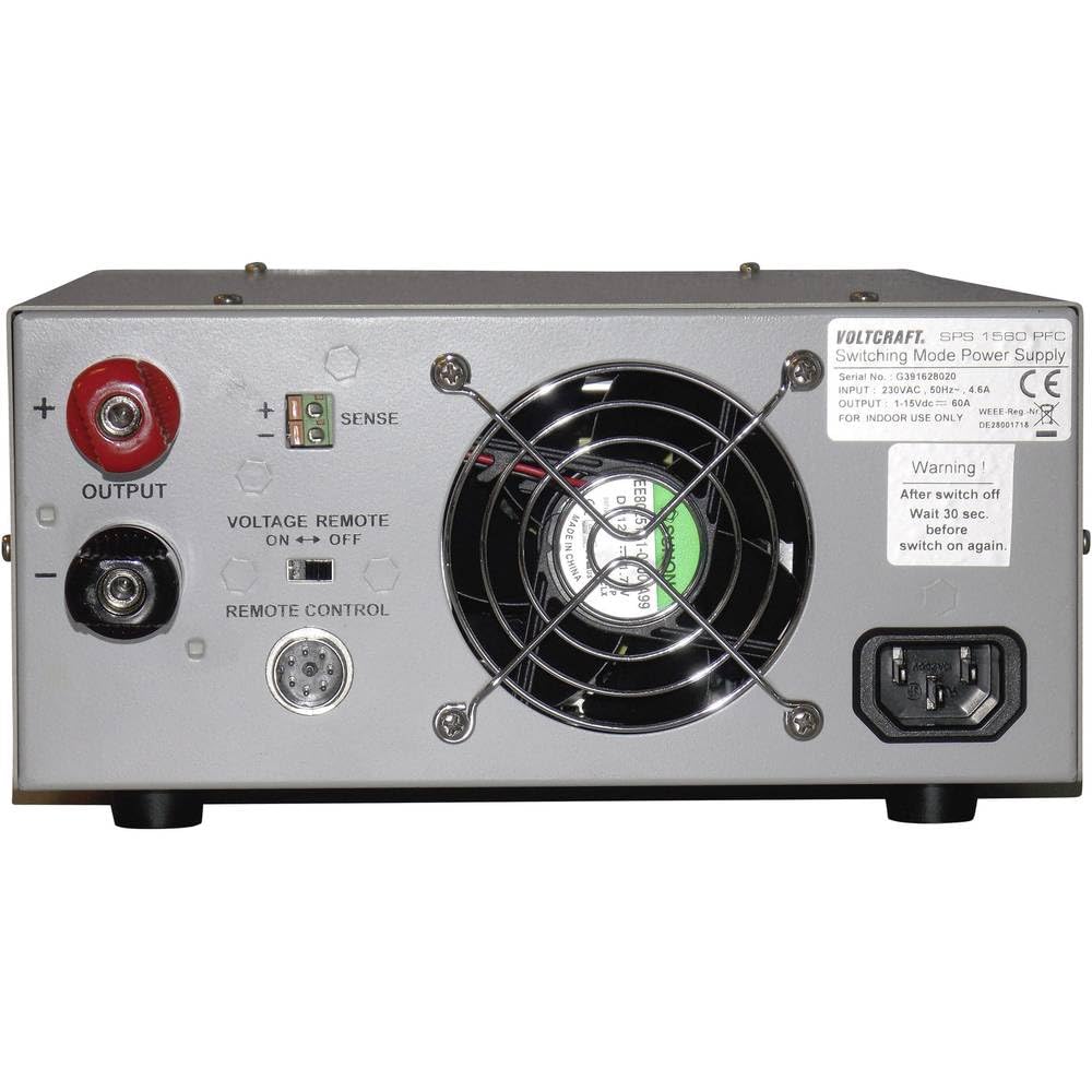 Voltcraft SPS 1560 PFC - Fuente de alimentación de laboratorio ajustable 1-15 V CC 6-60 A 900 W con número de salidas 2 x