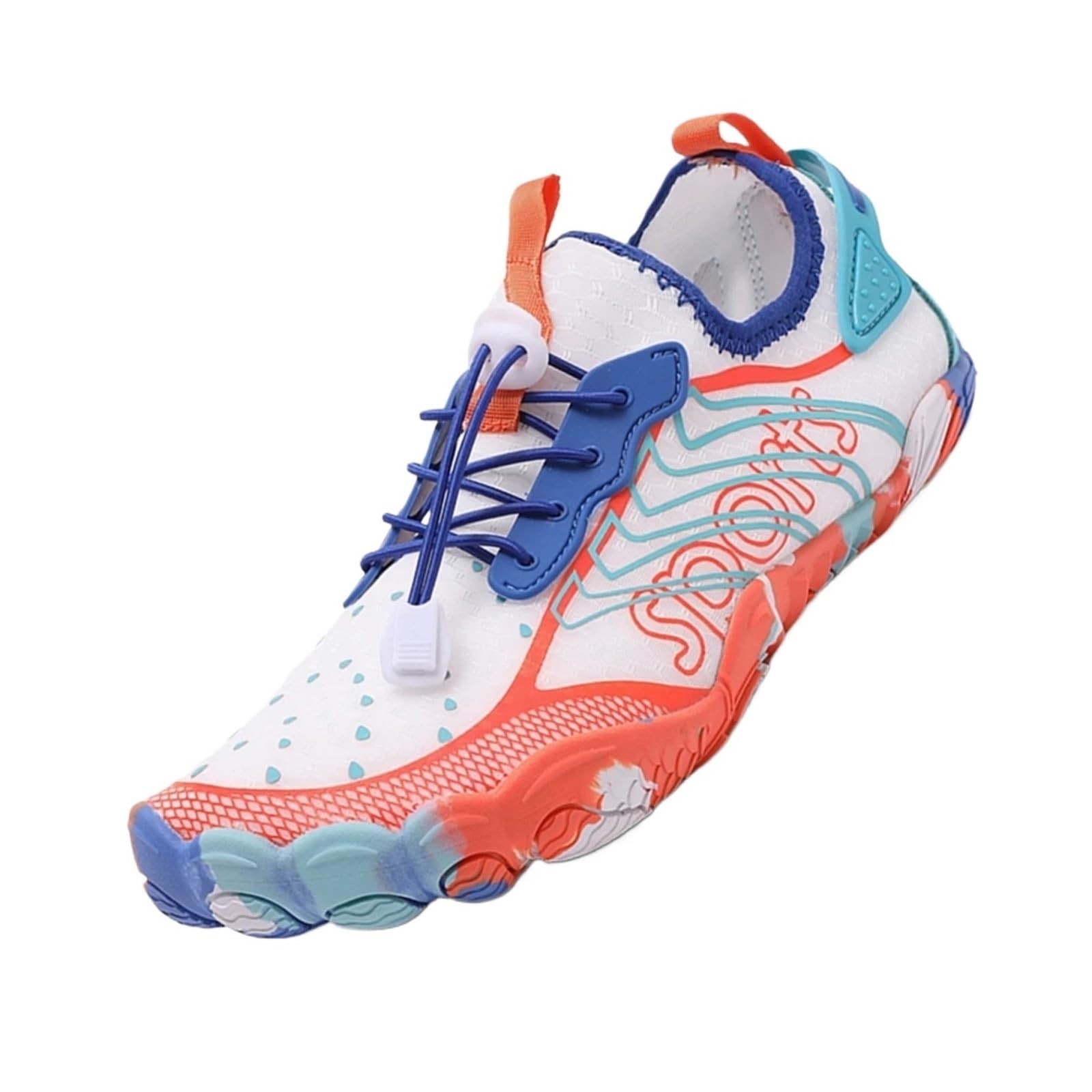 Wasserschuhe Barfuß-Trail-Schuhe, Barfuß-Schuhe for Herren, lässige Herren-Turnschuhe, Wander- und Wasserschuhe, Aquatic-Sneaker-Schuh for Herren(2476-WHITE Blue,46)