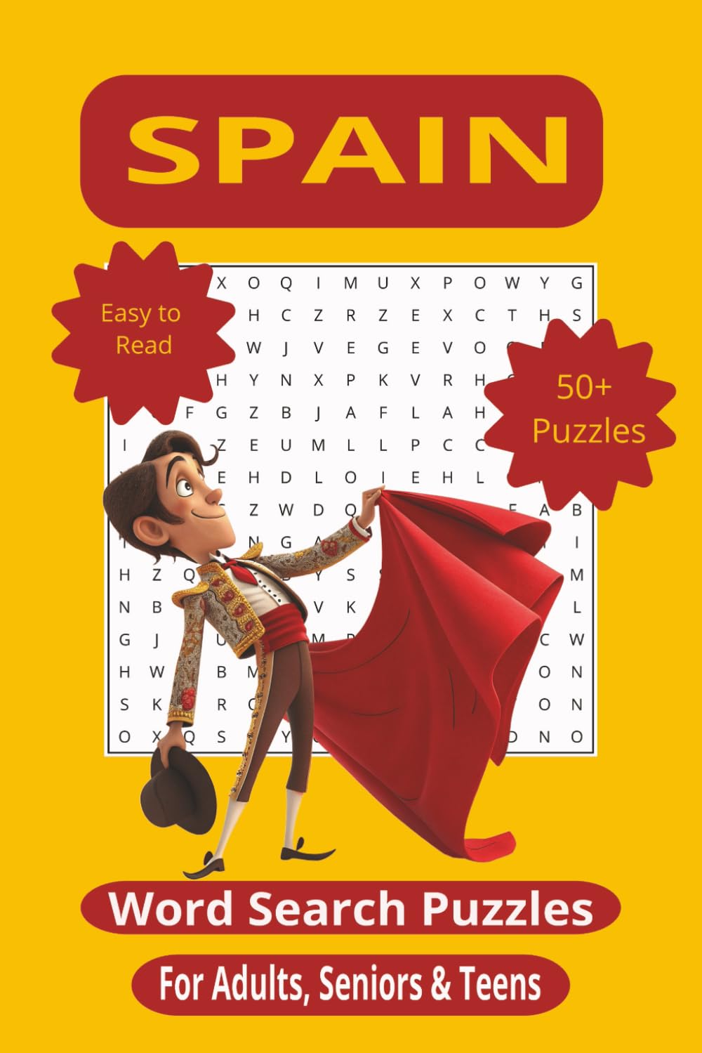 Spain Word Search Puzzle Book for Adults, Seniors & Teens | 55 Puzzles Celebrating Spanish Culture, Cities & Food
