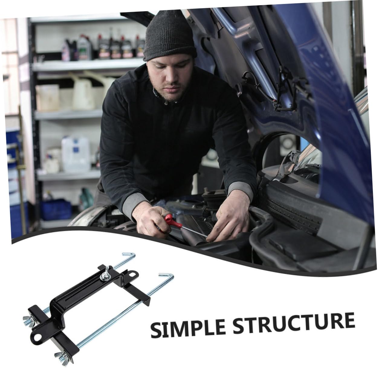 Vaguelly 2pièces Support De Batterie Voiture Métal Réglable Lot Cadre De Protection Pour Fixation De Batterie Automobile