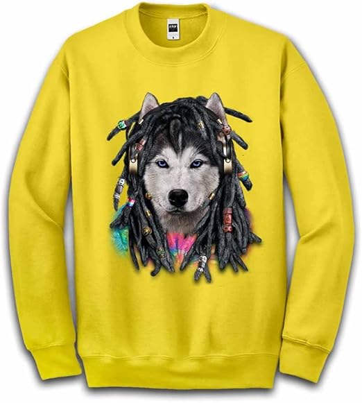 Amazon Fox Republic ドレッドヘア のシベリアンハスキー ヒッピー レゲエ いぬ 犬 メンズ スウェット トレーナー オリジナルプリント 通販