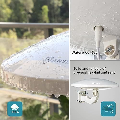 Miniatura 3 de Antena de TV para exteriores, antena de recepción omnidireccional ANTOP de 360 grados para exteriores, ático, RV utilizada, amplificador de rango de