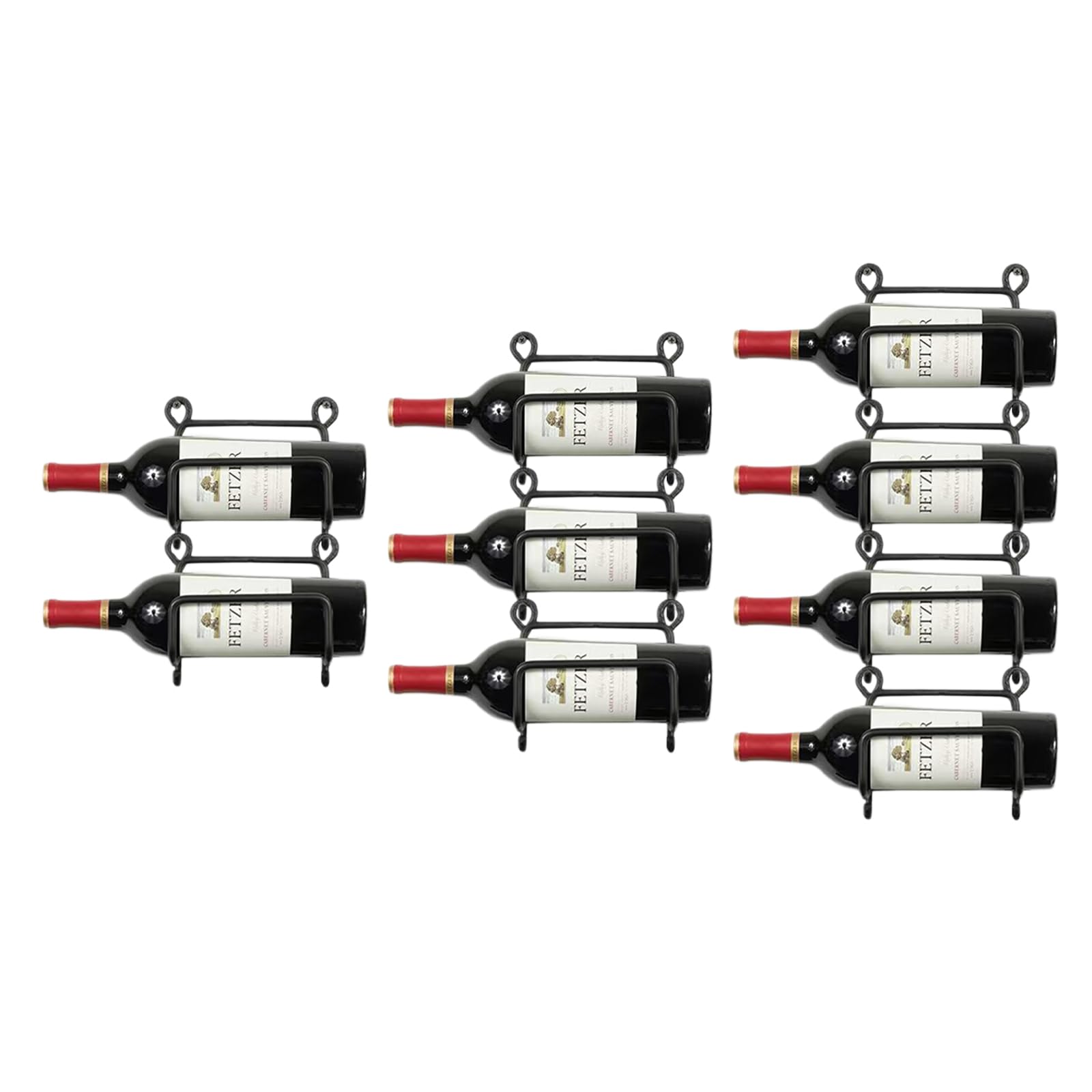 ZYLZHMCH Wall Wine Rack with 6 Bottle Storage Capacity, DIY Detachable Wine Rack Wall Mounted, Metal Wall Wine Racks for Wine Bottles for Kitchen, Pantry, Dining Room, Bar, Wine Cellar