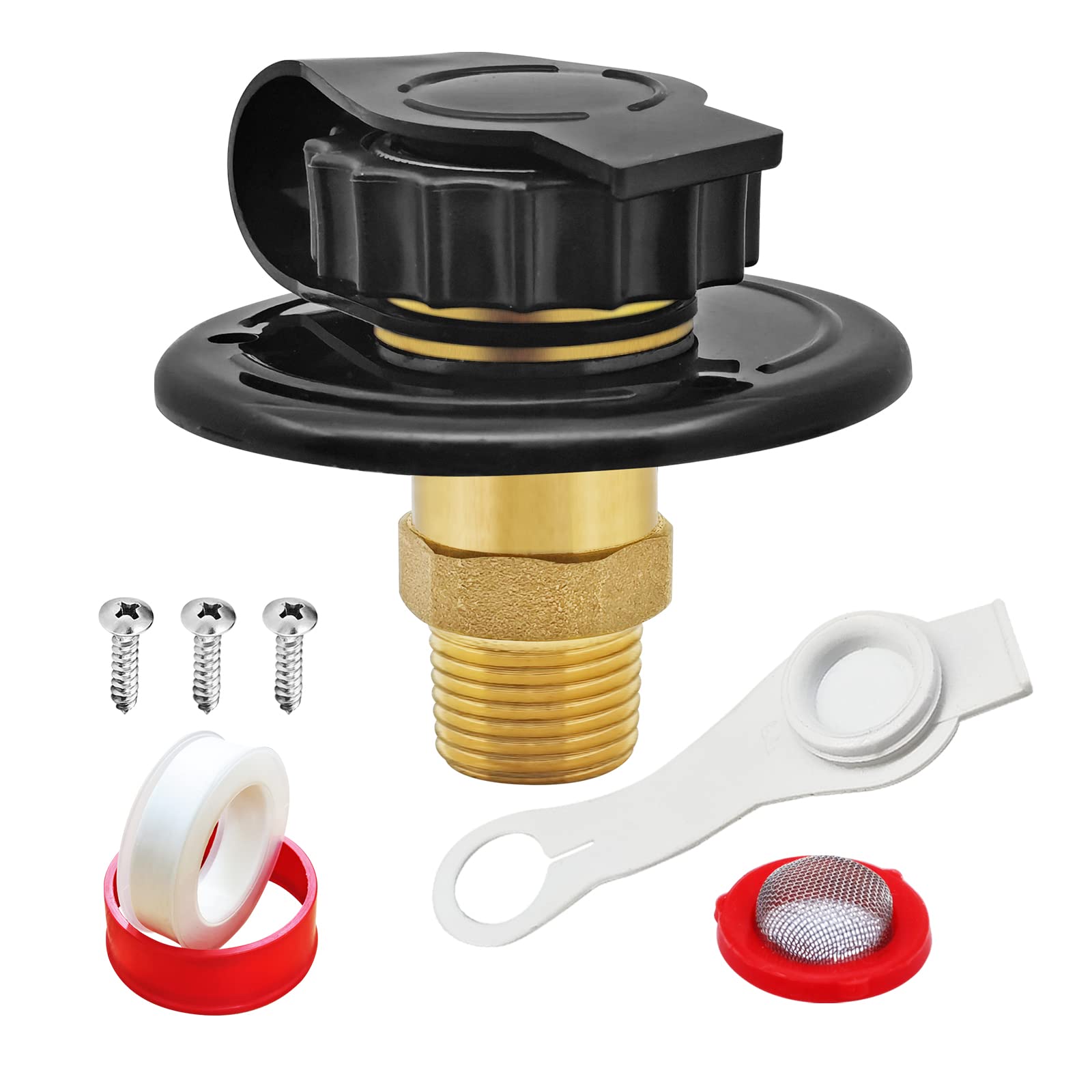 RV City Water Fill Inlet Flange Check Valve Water Hookup