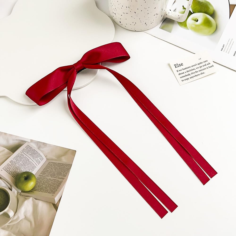 Fiocchi per capelli da donna, fiocchi per capelli da donna, fiocco rosso per capelli, fiocchi per coquette, fiocchi per capelli lunghi, nastro per fiocchi per capelli, fermagli per capelli rossi,